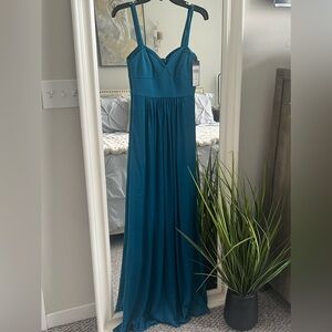 NWT!!!! BCBG Teal Blue Sweetheart Neckline Gown SZ XXS